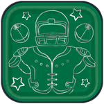 Unique 8ct 7in Square Game Face Football Plates