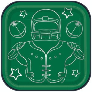 Unique 8ct 7in Square Game Face Football Plates