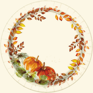 Unique 8ct Watercolor Fall Pumpkin 7in Plates