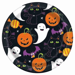 Unique Cat & Pumpkin 7in Plate
