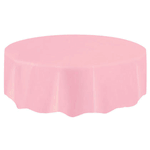 Unique Lovely Pink Solid Round Plastic Table Cover 84in
