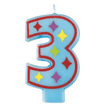 Unique Number 3 Decorative Birthday Candle