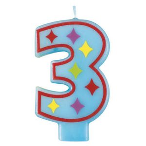 Unique Number 3 Decorative Birthday Candle