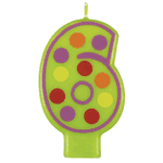 Unique Number 6 Decorative Birthday Candle