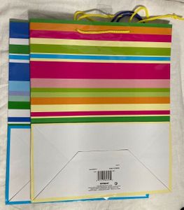 Unique Party Stripes Large Gift Bag Assorted