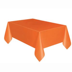Unique Pumpkin Orange Solid Rectangular Plastic Table Cover 54in x 108in