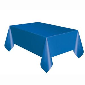 Unique Royal Blue Solid Rectangular Plastic Table Cover 54in x 108in