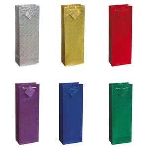 Unique Solid Holographic Wine Gift Bag Assorted