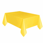 Unique Sunflower Yellow Solid Rectangular Plastic Table Cover 54in x 108in