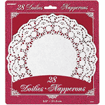 Unique White 8.25in Doilies 28ct