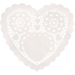 Unique White Heart Doilies 6in 30ct