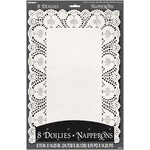 Unique White Placemat Doilies 8ct