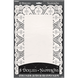 Unique White Placemat Doilies 8ct