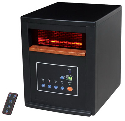 Westpointe - 1500W Black Plastic Cabinet Infrared Heater