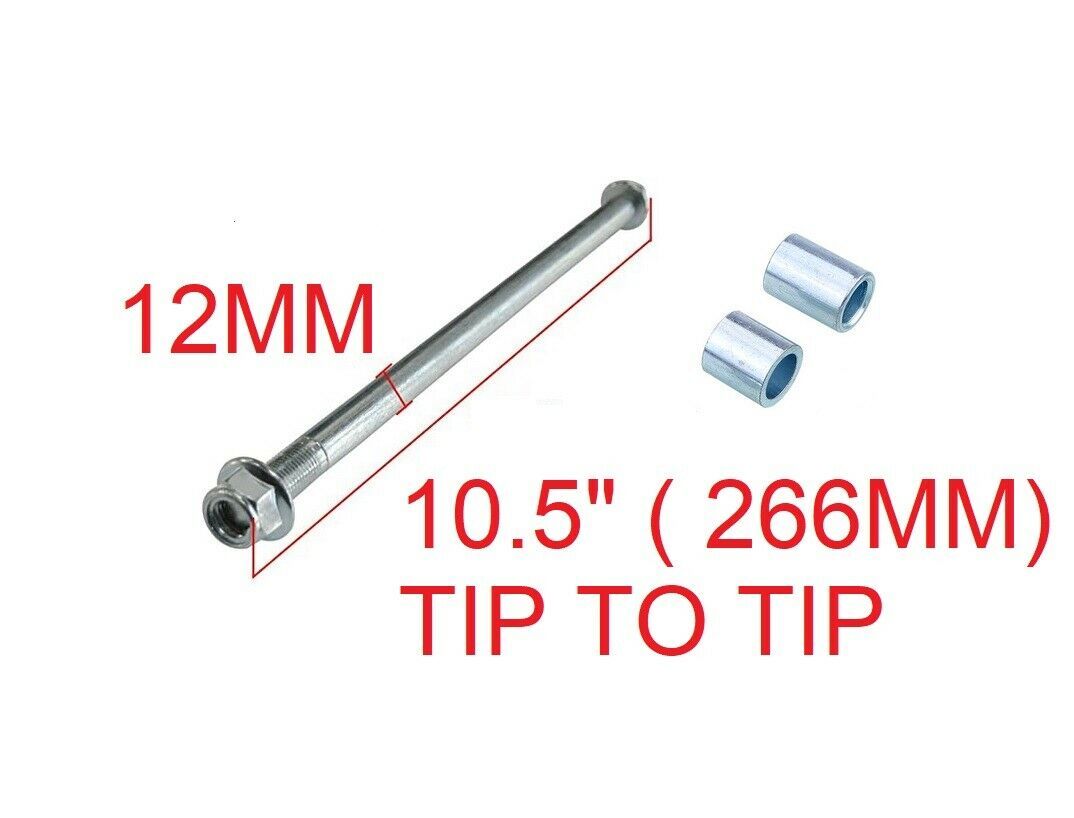 10.5" 12MM DIAMETER WHEEL AXLE W/ SPACER FOR PIT DIRT BIKE AX02