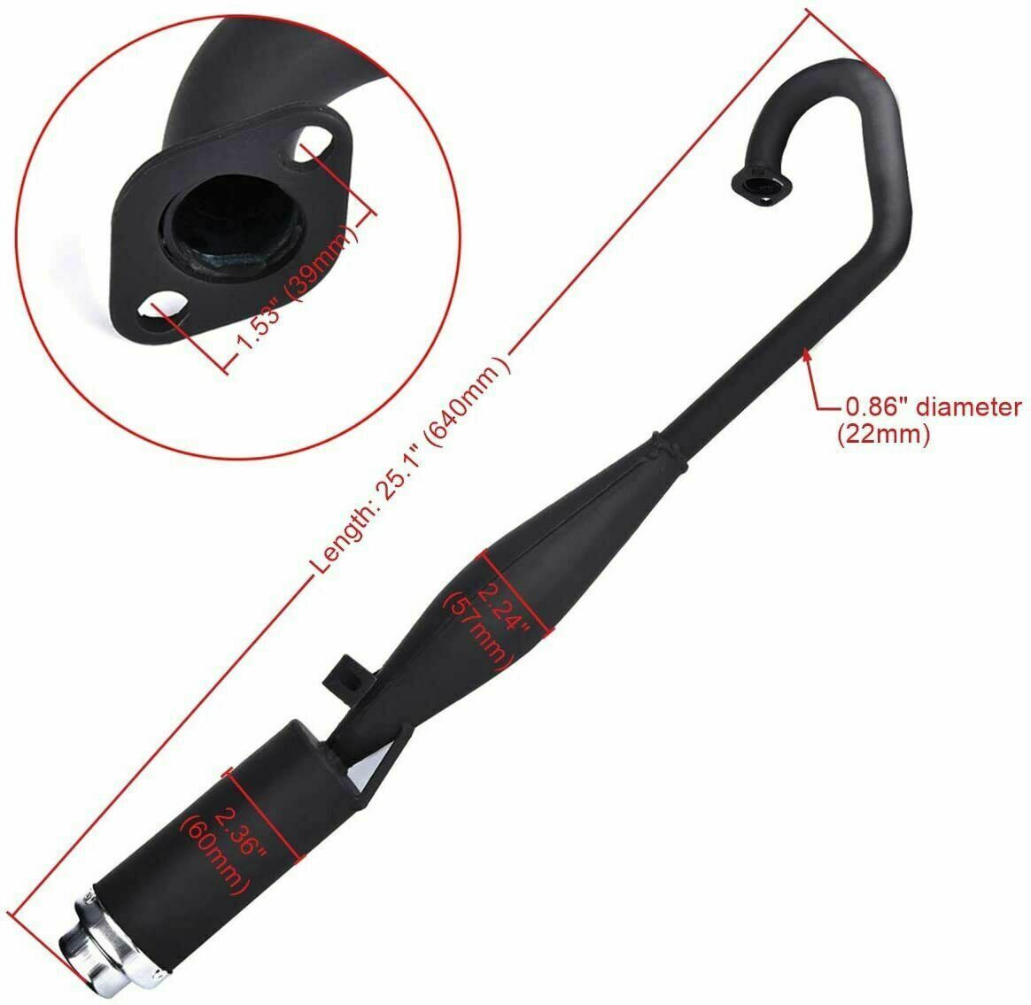 47CC 49CC MUFFLER EXHAUST PIPE MINI POCKET CAG BIKE SCOOTER EX27