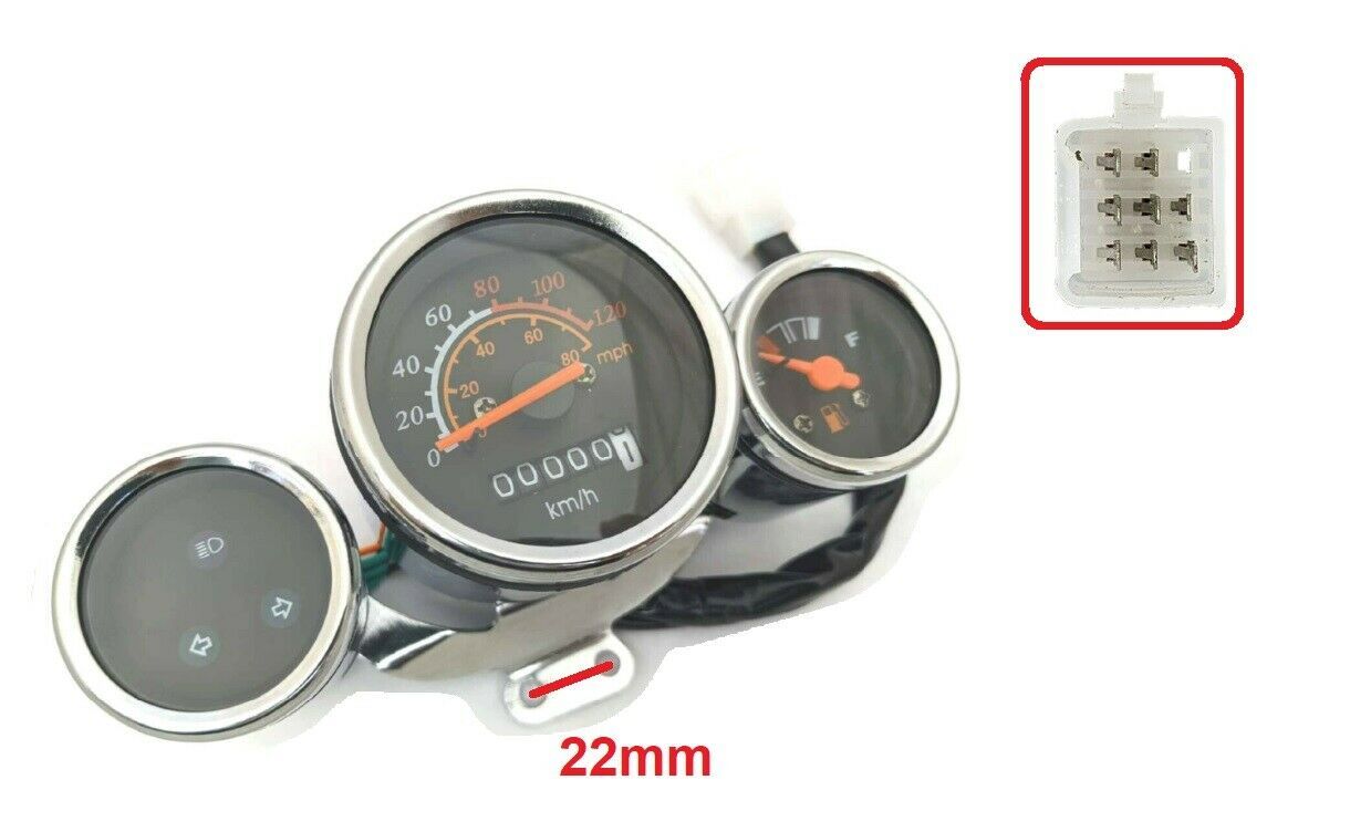 8 WIRES Speedometer Gauge Cluster FOR 50cc Retro Scooter Moped SD10