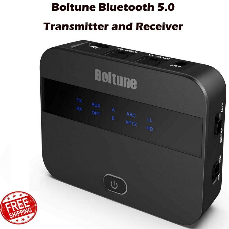 Boltune Bluetooth 5.0 Transmitter and Receiver 2in1 3.5mm Stereo Aux SB20