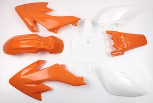 *KTM* ORANGE WHITE PLASTIC FENDER KIT CRF50 XR50 SSR PIT DIRT BIKE PS31W