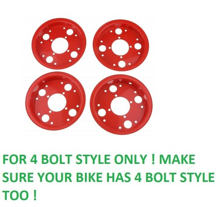 8" HONDA MINITRAIL Z50 Z50R Z 50 FRONT AND REAR RIMS WHEEL SET NEW RED RM14