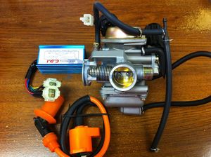 ATV Go Kart Scooter GY6 150cc 150 Performance Carburetor CDI Box Coil Set CA10+