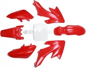 RED WHITE PLASTIC FENDER KIT fits HONDA XR50 CRF50 CHINESE CLONE PIT BIKE PS03W