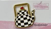 Checkered Teapot Needle Minder