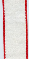 28ct Linen Banding 3" White/Red
