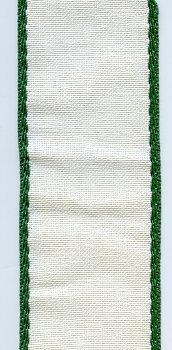 28ct Linen Banding 3" White/Green