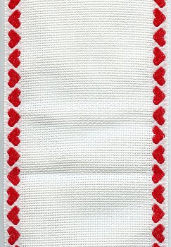 14ct Banding White w/ Red Hearts 4"
