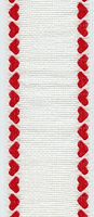 14ct Banding White w/ Red Hearts 3"