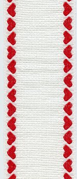 14ct Banding White w/ Red Hearts 3"