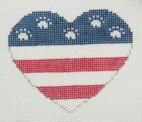 Red, White, and Blue Paw Print Heart