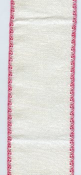 28ct Linen Banding White/Pink 7mm(2.75")
