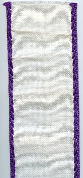 28ct Linen Banding White/Purple 7mm(2.75")