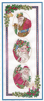 3 Oval Santas Bell Pull