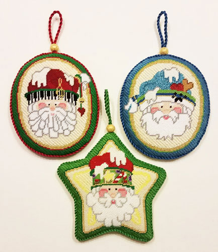 3 Santa Ornaments