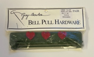 5" Green Bell Pull Set with Red Hearts