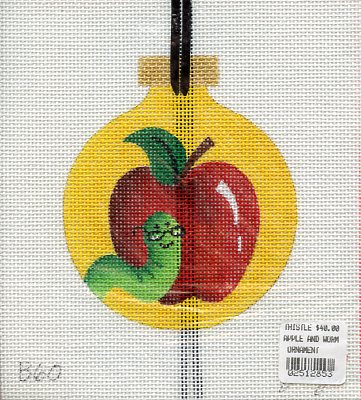 Apple and Worm Ornament