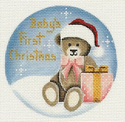 Baby's First Christmas Pink Box and Teddy