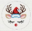 Bashful Reindeer in Santa Hat