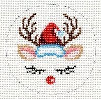 Bashful Reindeer in Santa Hat