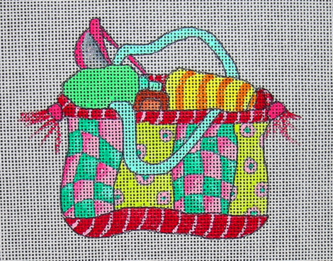 Beach Bag with Pink Sunglasses