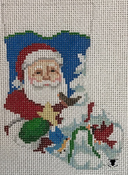 Bird Tree Santa Mini Sock