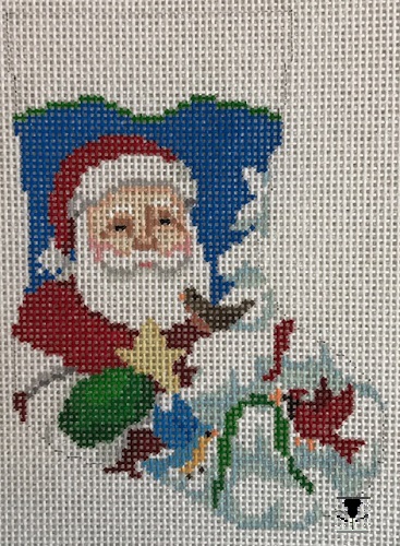 Bird Tree Santa Mini Sock