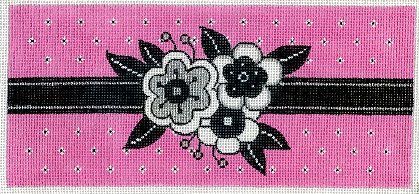 Black and White Floral On Pink