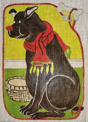 Black Dog w/Red Scarf