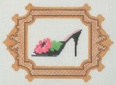 Black Shoe and Flower Framed
