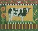 Black and White Cow w/ Border