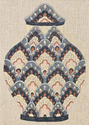 Blue and Pink Scallops Ginger Jar